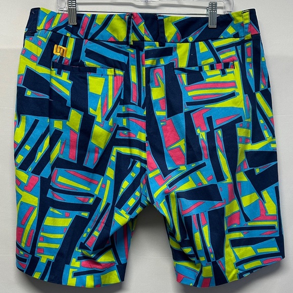 Loudmouth Golf Women's Bermuda Shorts Abstract Neon Sz 16 - Picture 3 of 4
